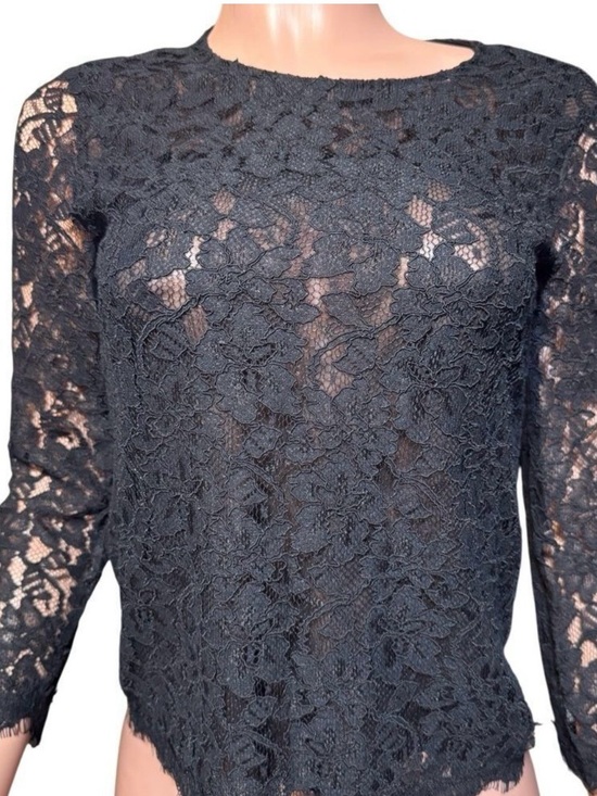 Diane Von Furstenberg Tops - Diane Von Furstenberg Black Lace Blouse 0